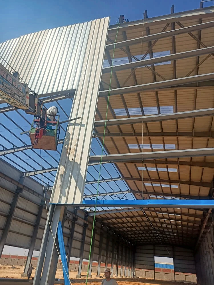 Truss and sheet installation work in Sadat City