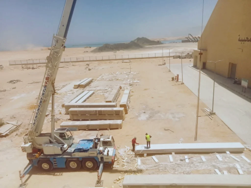 Site work at the phosphate fertilizer complex in Ain Sokhna